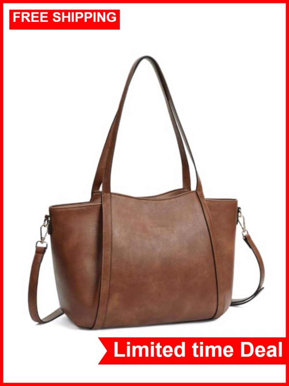 Vegan Leather Hobo Bag Tote Shoulder Crossbody Purse